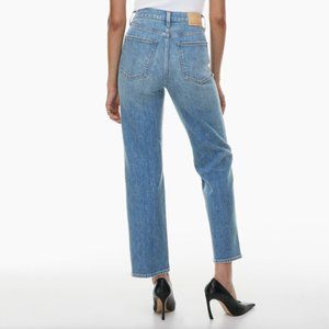 Denim Forum Arlo Hi-Rise Straight Jean, 27W 28L, Light Blue